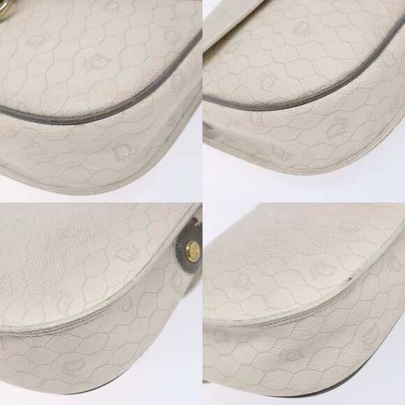 DIOR Honeycomb Canvas Shoulder Bag Pvc White Gold - Picture 10 of 13